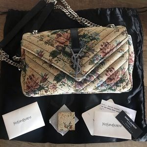 YSL College floral chain bag NWT